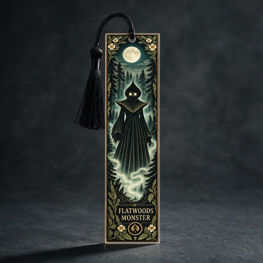 Personalized Flatwoods Monster Acrylic Bookmark with Tassel, Spooky Cryptid Book Lover Gift