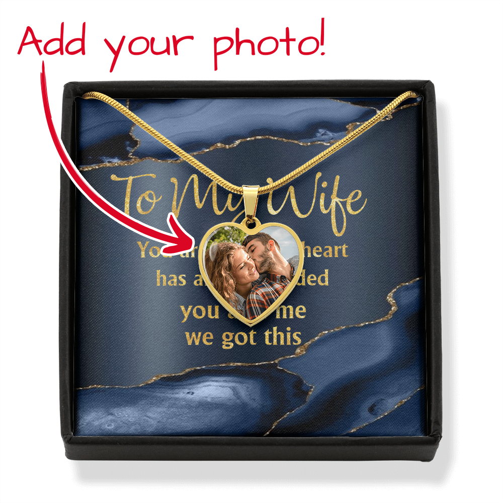 To My Wife - Personalized Couple Nightmare Heart Pendant Necklace - jak6928