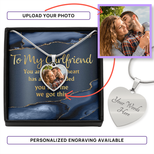 To My Girlfriend - Personalized Couple Nightmare Heart Pendant Necklace - jak6928