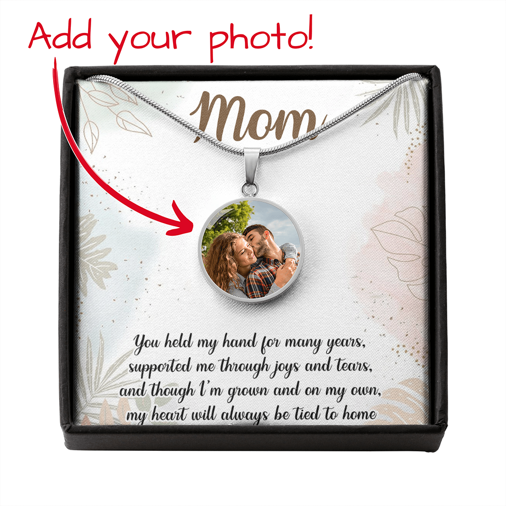 Birthday Flower - Gift for mom, wife,girlfriend, grandma - Personalized Round Pendant Necklace - mth5829 Mom