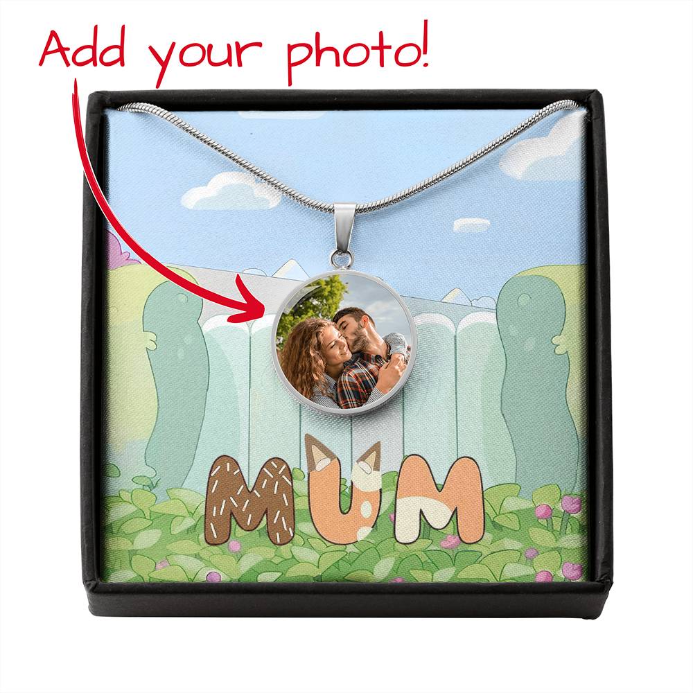 Collier pendentif rond personnalisé « Maman Chien Bleu Mignon » - 12900424003scl1tmm1tr04cu03my01rpn1mth7306