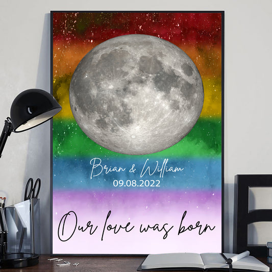 Notre amour est né - Toile et affiche personnalisées de soutien LGBT