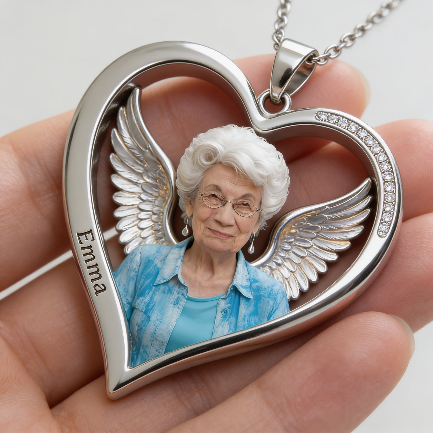 Collier pendentif en métal personnalisé avec photo - Collier commémoratif en forme de pendentif en métal -