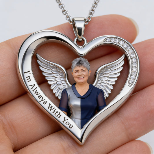 Collier pendentif en métal personnalisé avec photo - Collier commémoratif en forme de pendentif en métal -