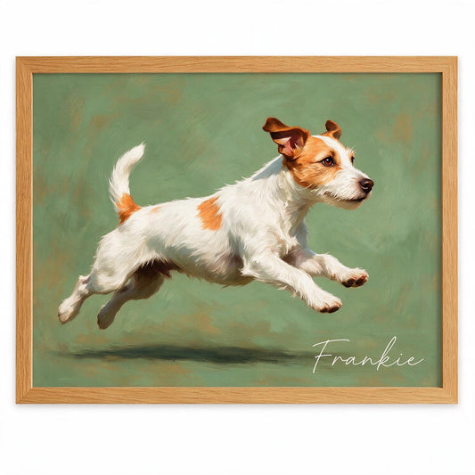 Affiche de chien personnalisée Zoomies - Portrait mural d'animal de compagnie sur mesure pour les amoureux des chiens