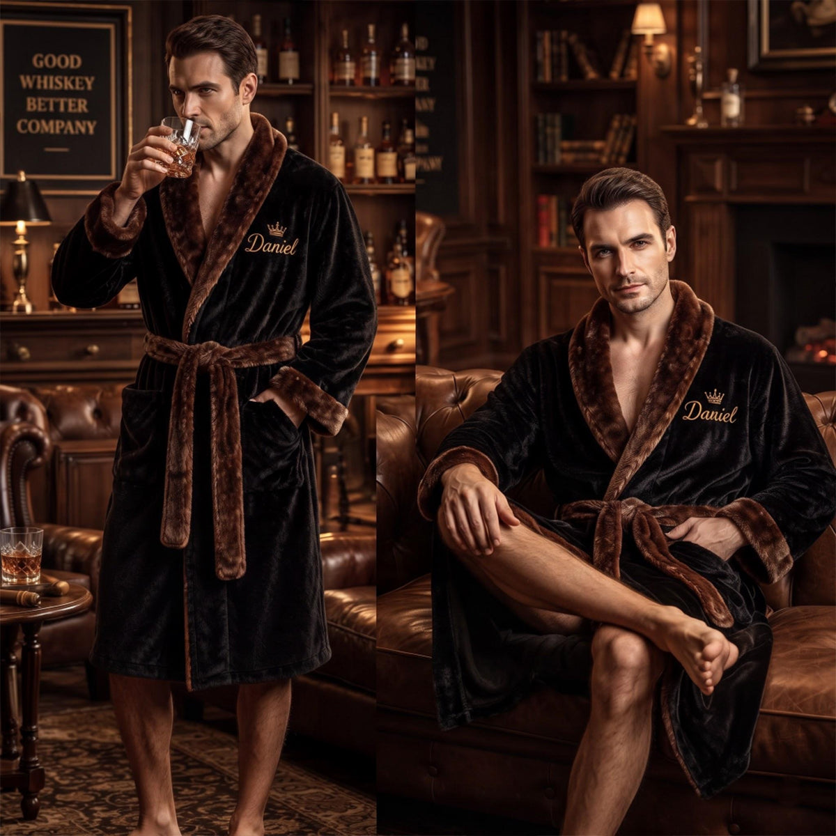 Gentleman Favor - Kimono de Nuit Whisky Personnalisé