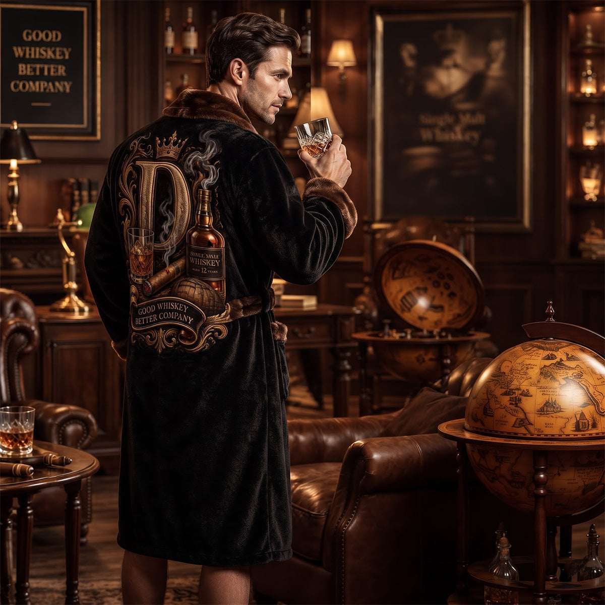 Gentleman Favor - Kimono de Nuit Whisky Personnalisé