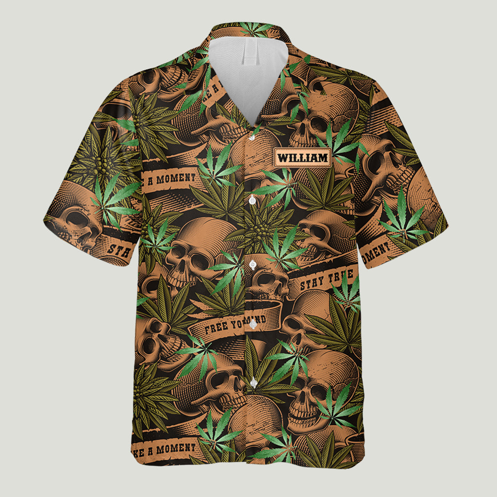 Libérez votre esprit - Chemise hawaïenne personnalisée sur le thème du cannabis