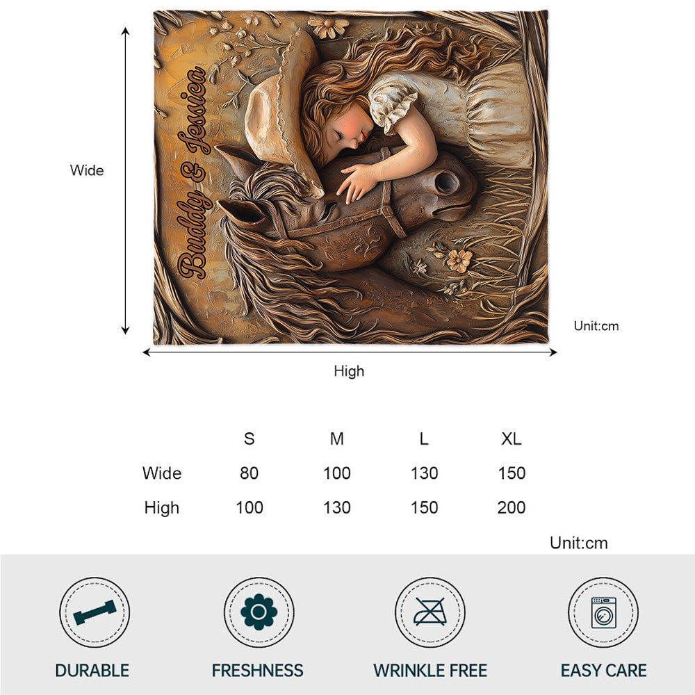 Just A Girl Who Loves Horse - Personalized Horse Blanket