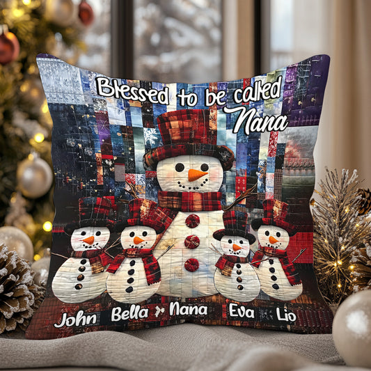 Coussin décoratif personnalisé « Bénie d'être appelée » pour grand-mère