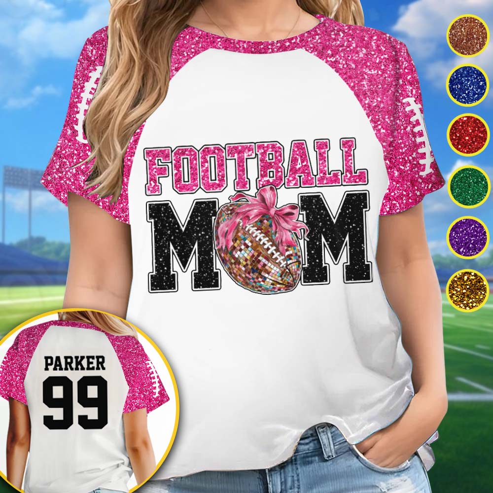 Football Mom Croquette - Personalized Football All Over Shirt