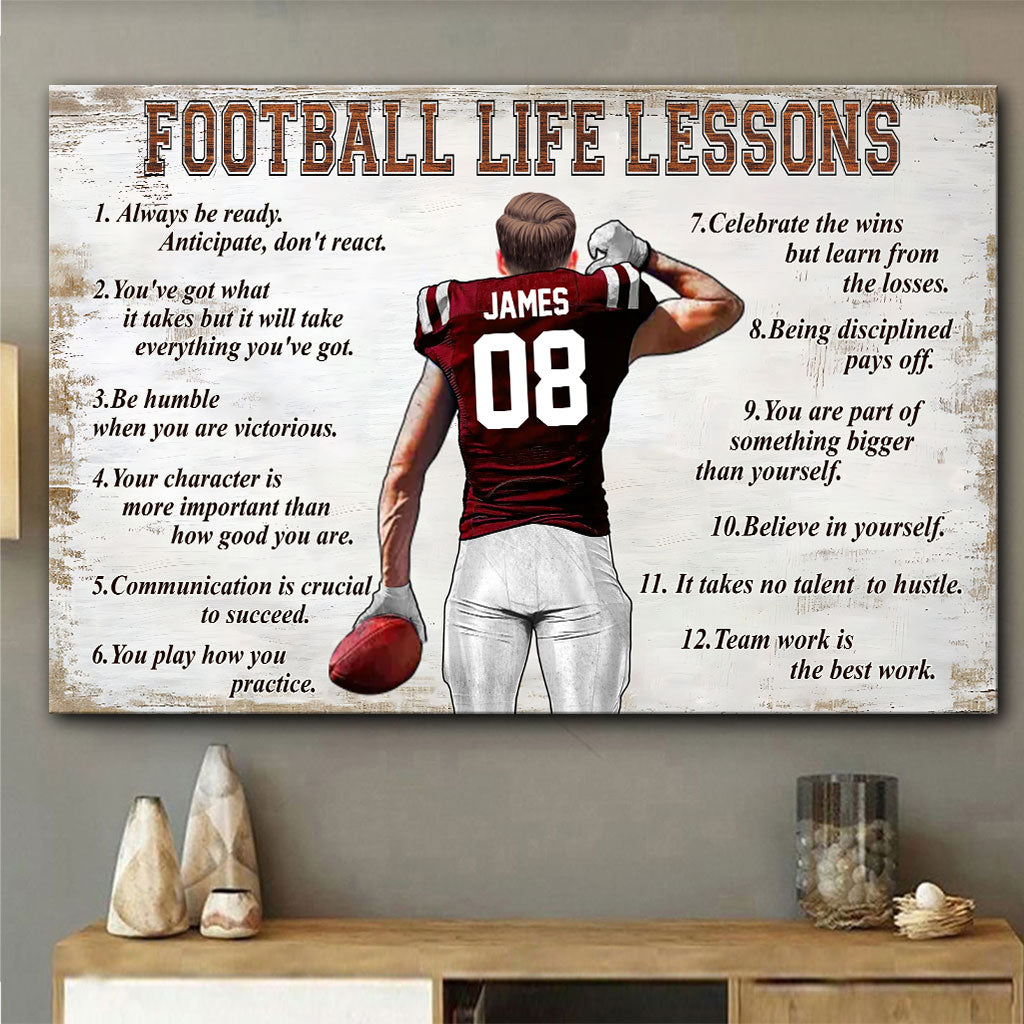 Leçons de vie du football - Toile et affiche personnalisées sur le thème du football