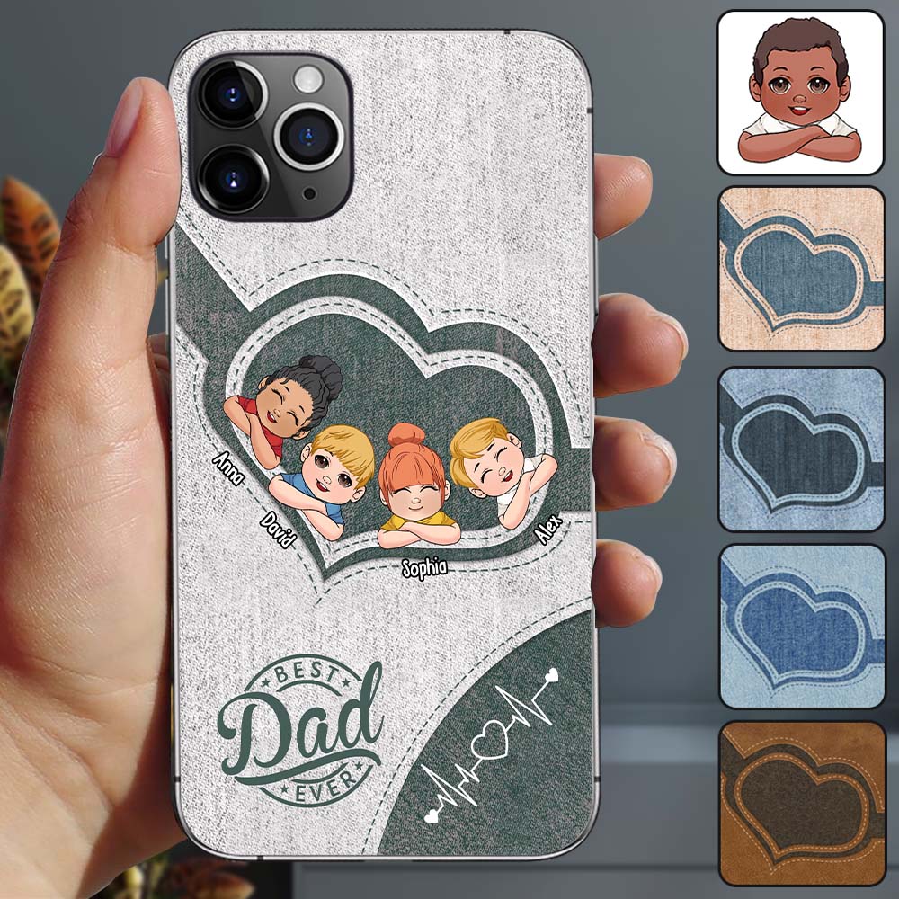 Dad's Heart Best Dad Ever - Personalized Father Phone Case