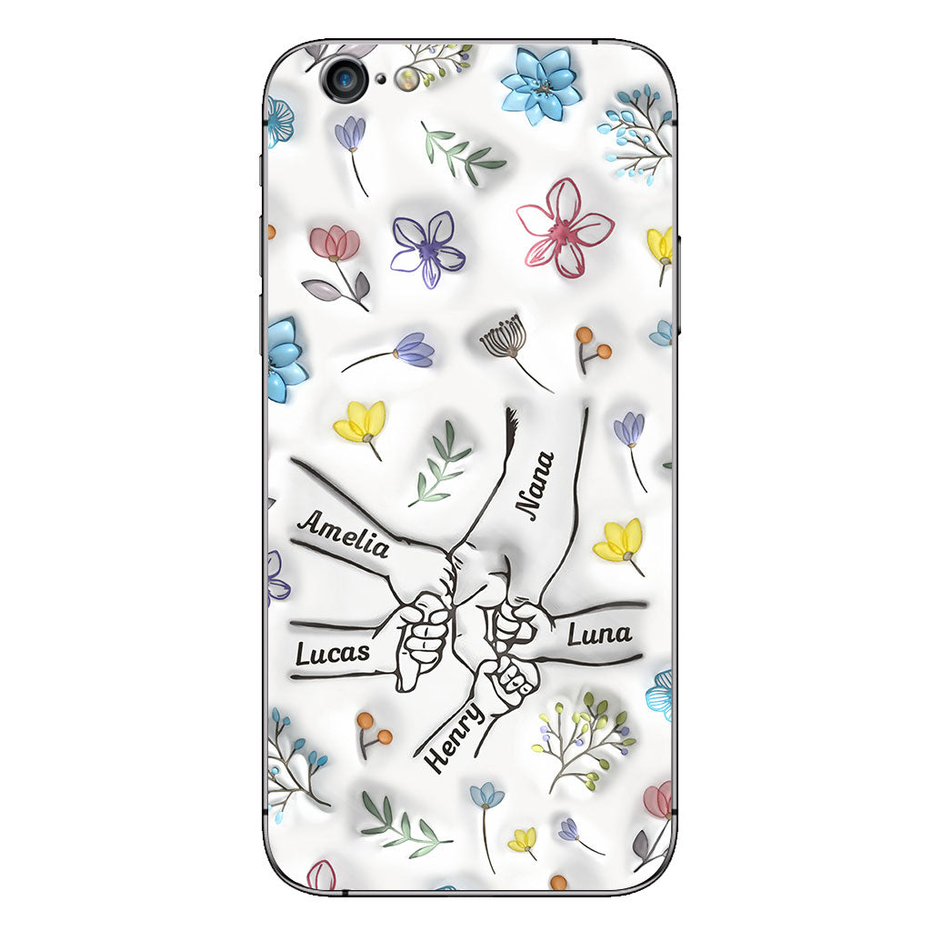 Mamie qui se tient la main - Coque de téléphone personnalisée pour grand-mère