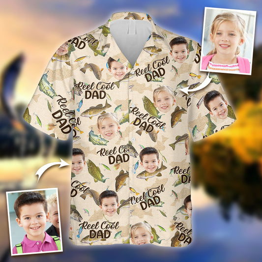Papa cool - Chemise hawaïenne de pêche personnalisée