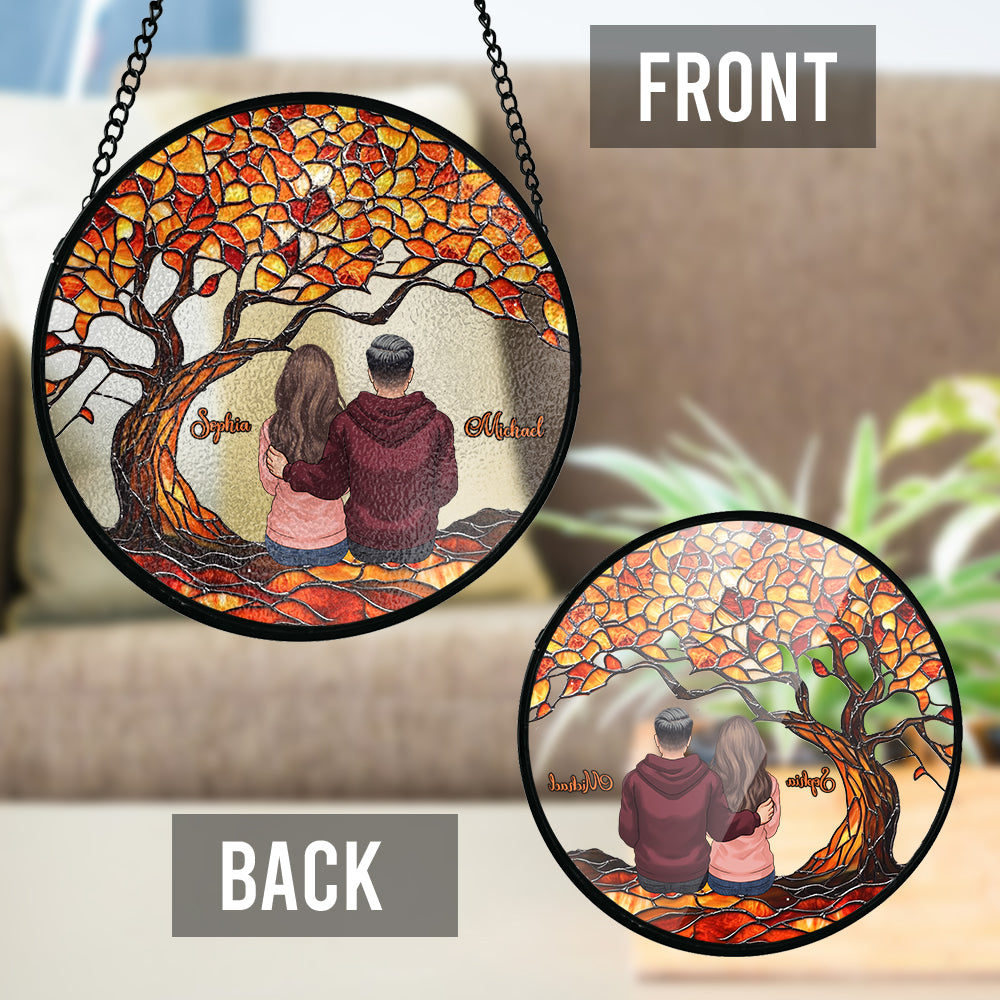 Toi et moi, on gère ! - Attrape-soleil en vitrail personnalisé pour couple