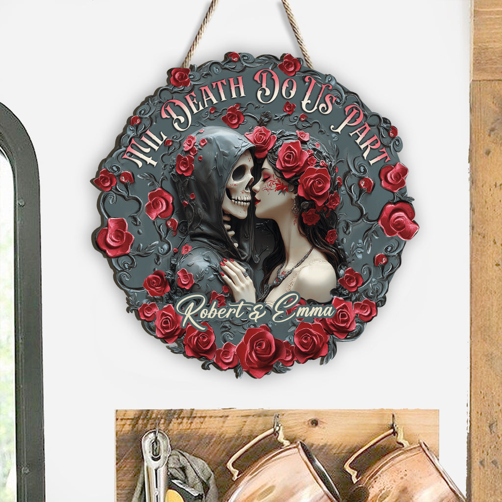 Jusqu'à ce que la mort nous sépare - Panneau en bois personnalisé pour couple