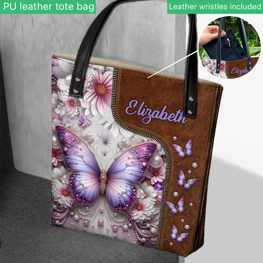 Sac fourre-tout papillons fleuris - Sac fourre-tout papillons personnalisé