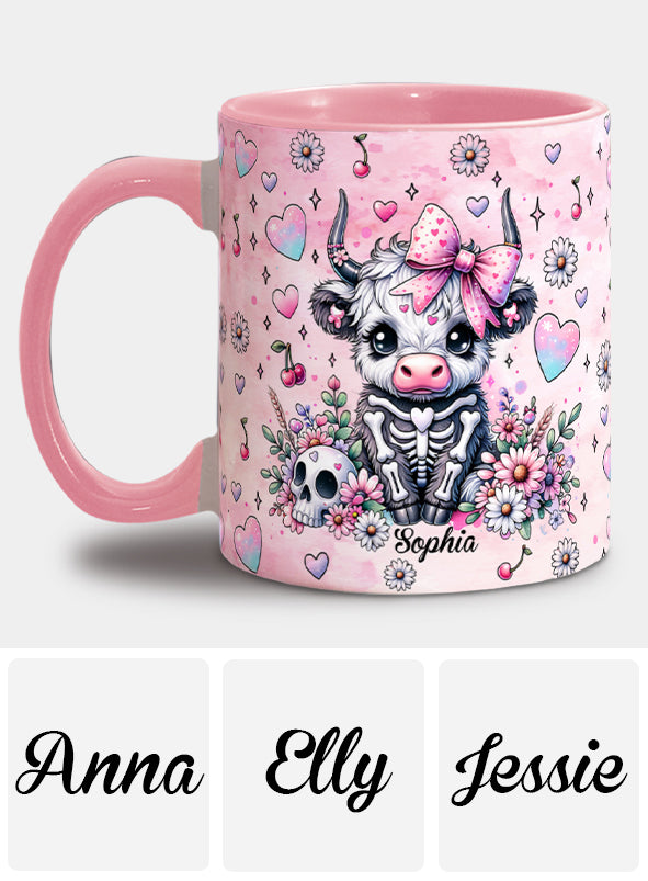 Mug personnalisé « Vache des Highlands d'Halloween mignonne et effrayante »