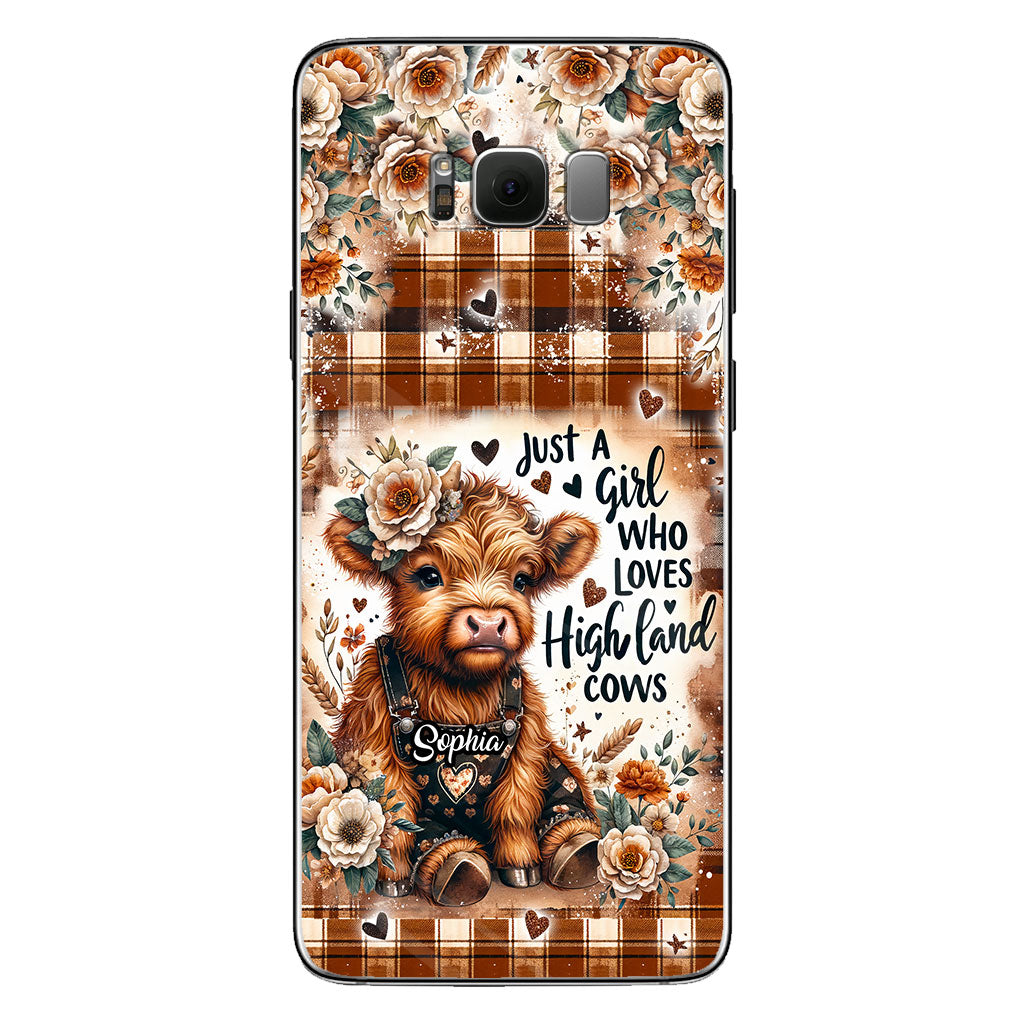 Juste une fille qui aime les vaches des Highlands - Coque de téléphone personnalisée