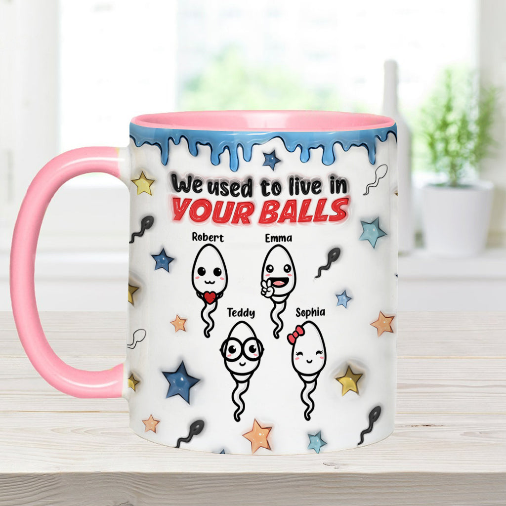 On vivait dans tes couilles - Mug personnalisé pour papa