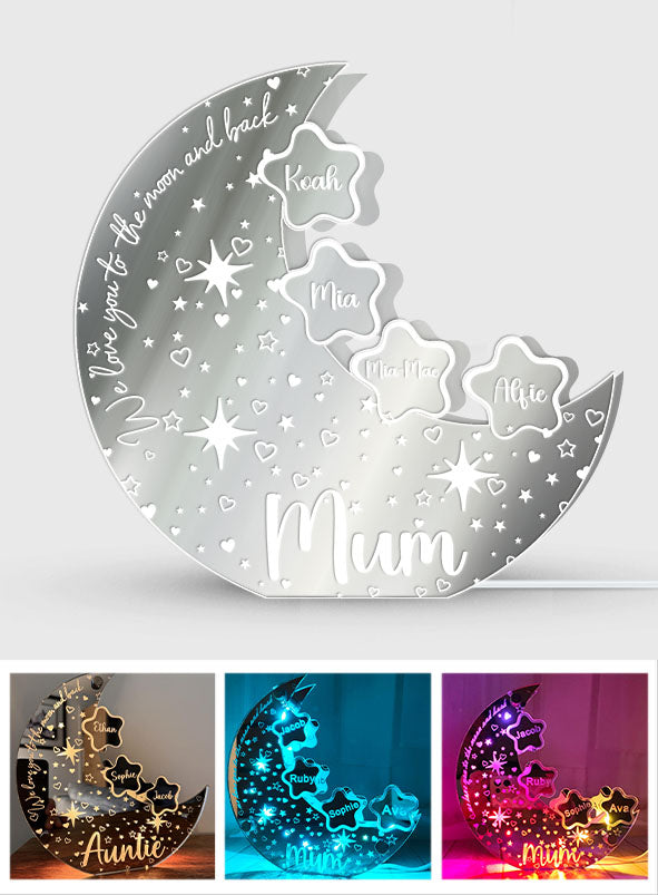 Miroir lumineux personnalisé avec n'importe quel nom - Pièce lumineuse pour maman