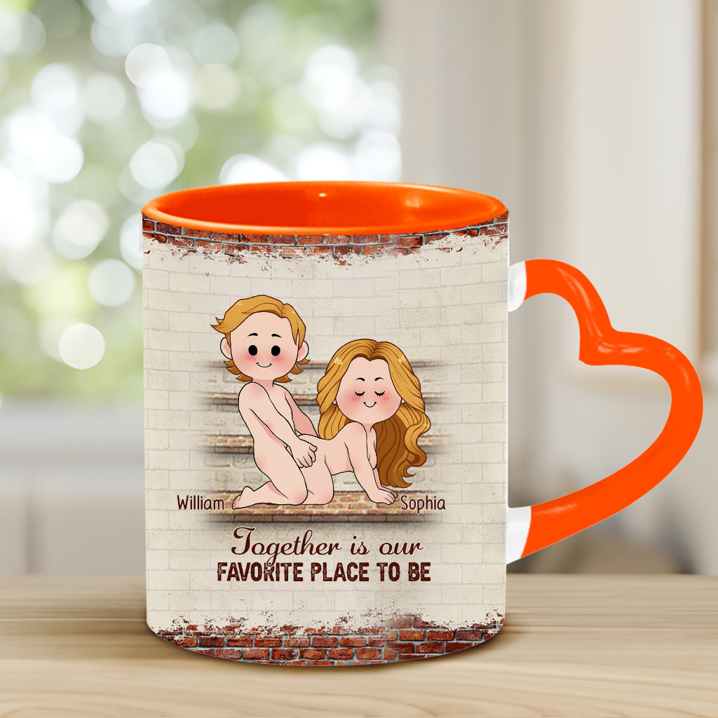 Je t'aime - Mug personnalisé pour couple avec anse en forme de cœur