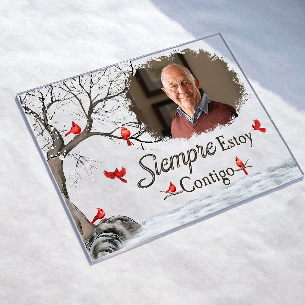 Siempre Estoy Contigo - Plaque Acrylique Transparente Commémorative Personnalisée
