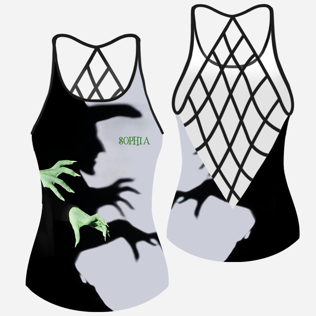 Halloween Witch Shadow - Personalized Witch Cross Tank Top
