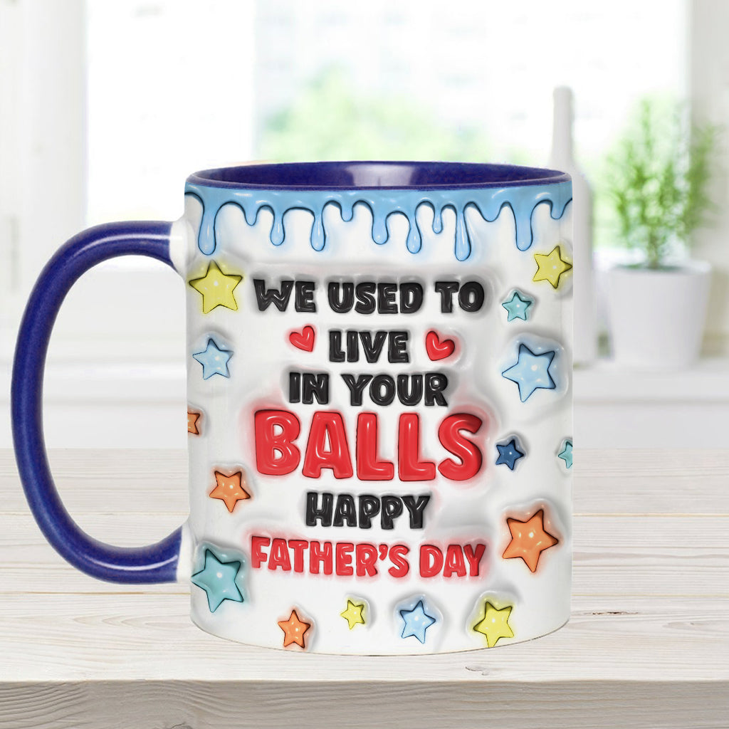 On vivait dans tes couilles - Mug personnalisé pour papa