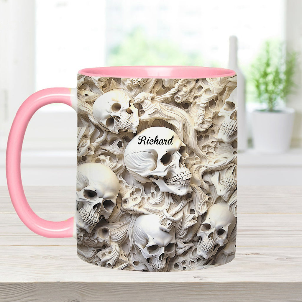 Mug personnalisé à motif crâne blanc