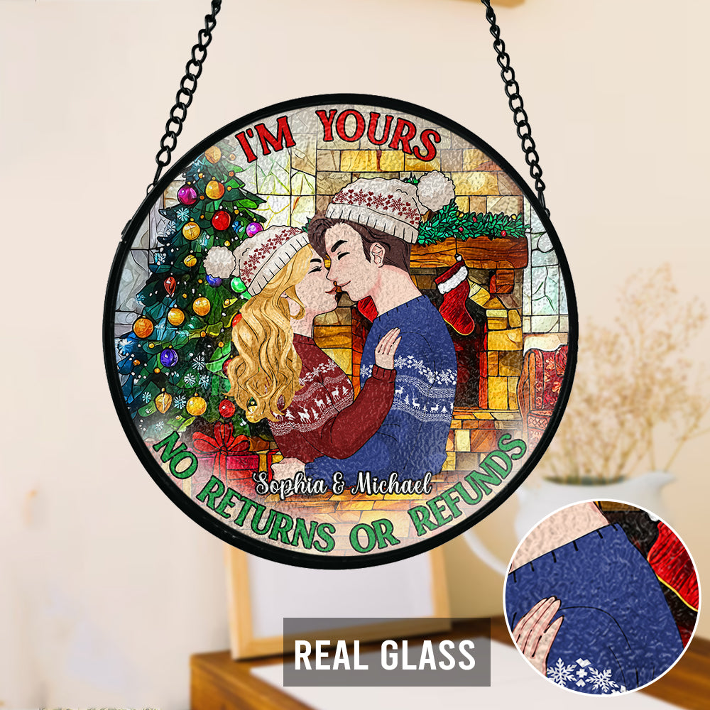 Ni retour ni remboursement - Attrape-soleil en vitrail personnalisé pour couple