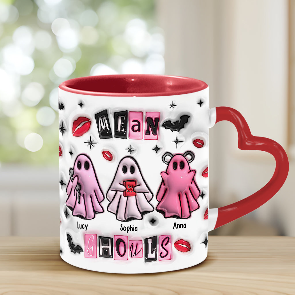 Mean Ghouls - Personalized Bestie Heart Handle Mug