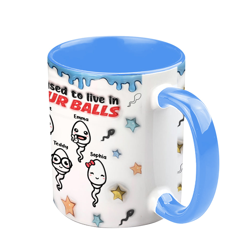 On vivait dans tes couilles - Mug personnalisé pour papa