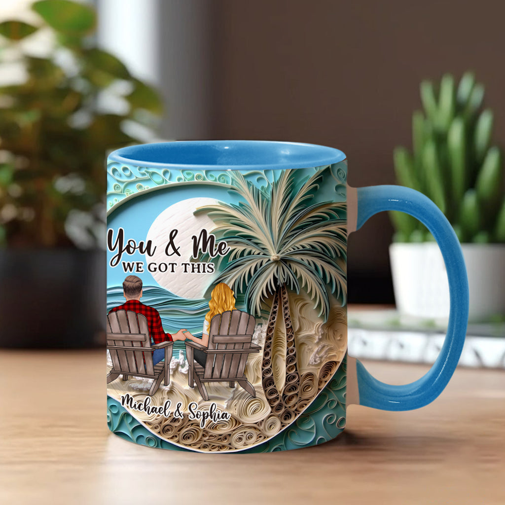 Mug personnalisé « Scène de plage » pour couple
