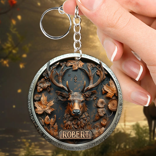 Magnifique cerf - Porte-clés de chasse personnalisé