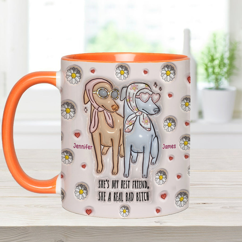 She's My Best Friend - Personalized Bestie Accent Mug