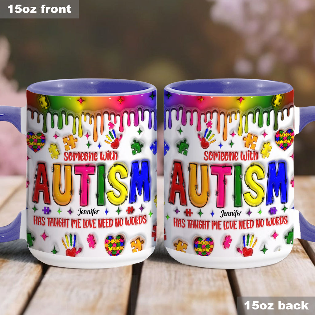 L'amour n'a pas besoin de mots - Mug personnalisé pour la sensibilisation à l'autisme
