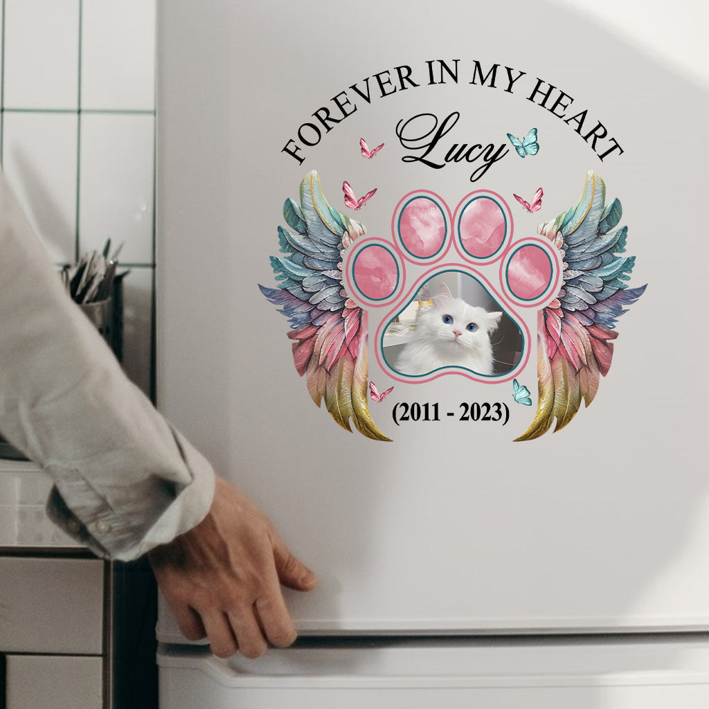 Pour toujours dans mon cœur - Autocollant personnalisé pour chien découpé à la forme