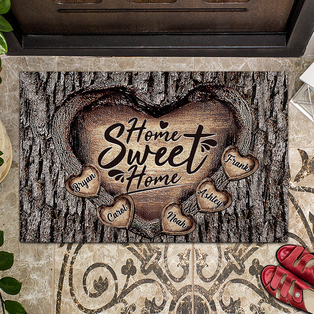 Doux foyer - Paillasson familial personnalisé