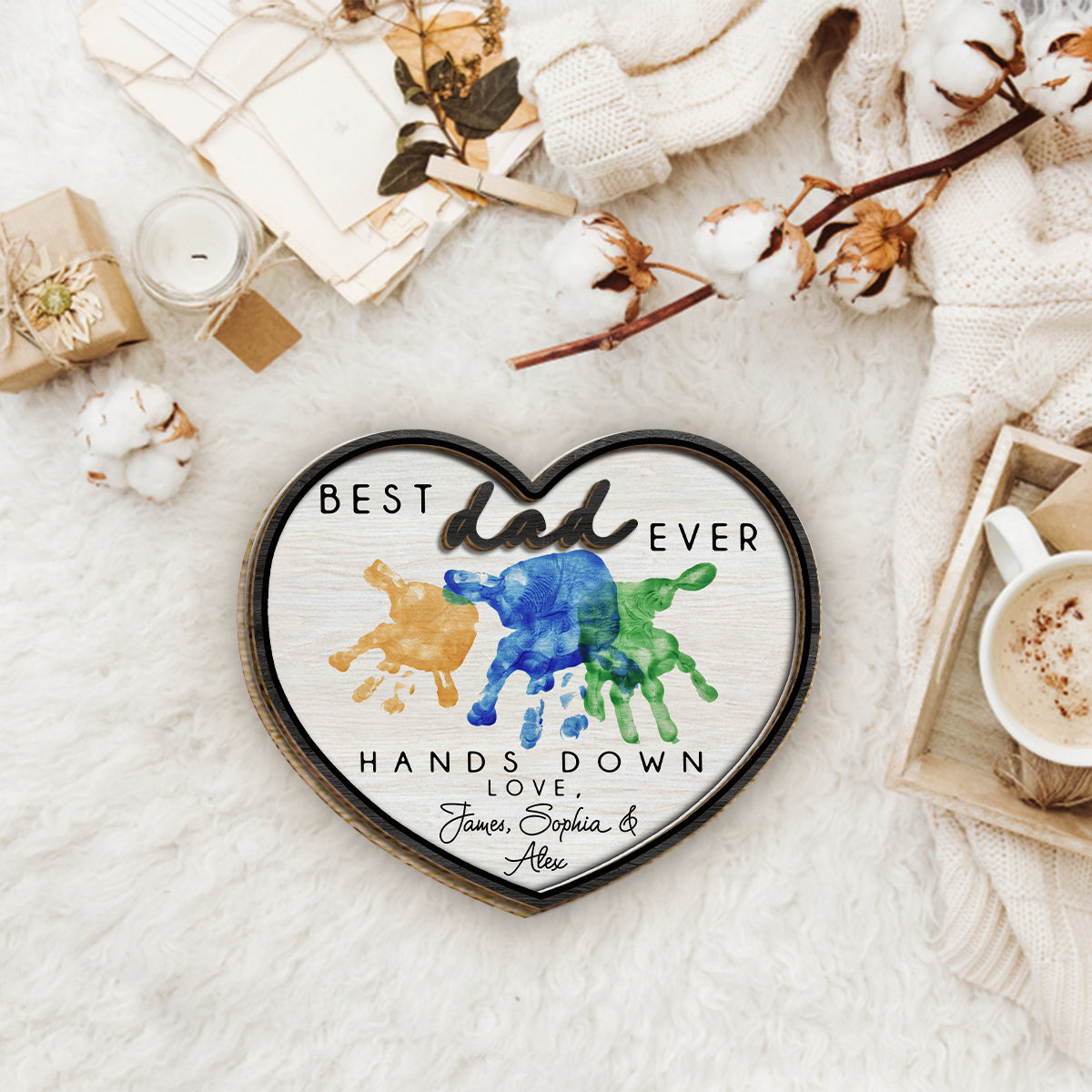 Meilleur papa du monde, sans conteste - Plaque en bois personnalisée à 2 couches