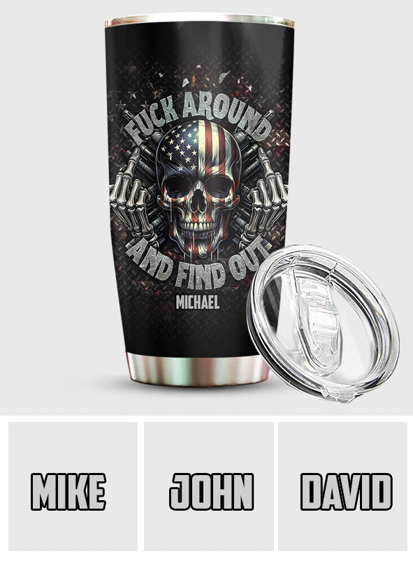 Gobelet crâne personnalisé avec motif squelette et drapeau américain