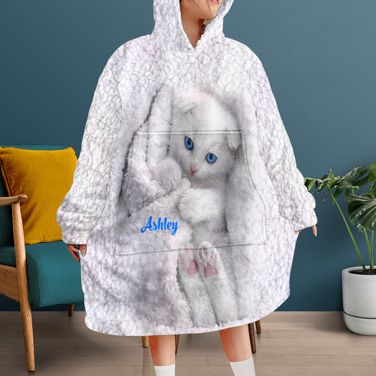 Happy Kitty - Couverture à capuche personnalisée pour chat