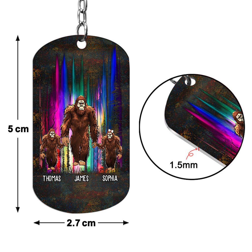 Grandpasquatch - Porte-clés personnalisé en acier inoxydable pour grand-père