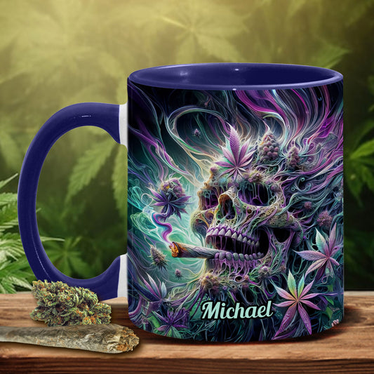 Mug personnalisé « Crâne magique » avec motif cannabis