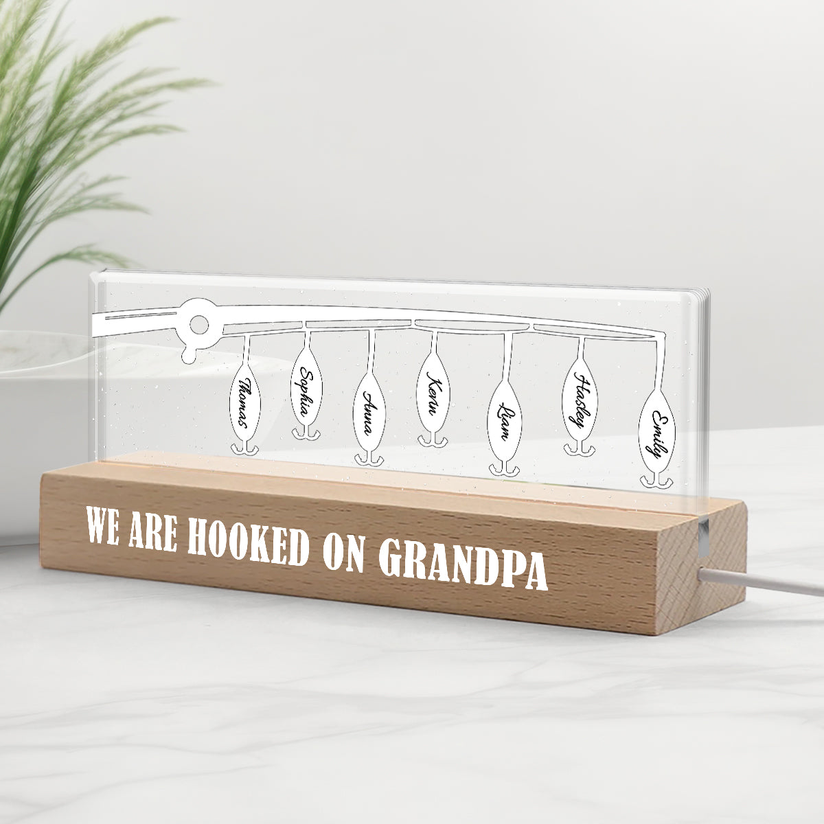 Accro à Papa - Veilleuse LED personnalisée pour papa
