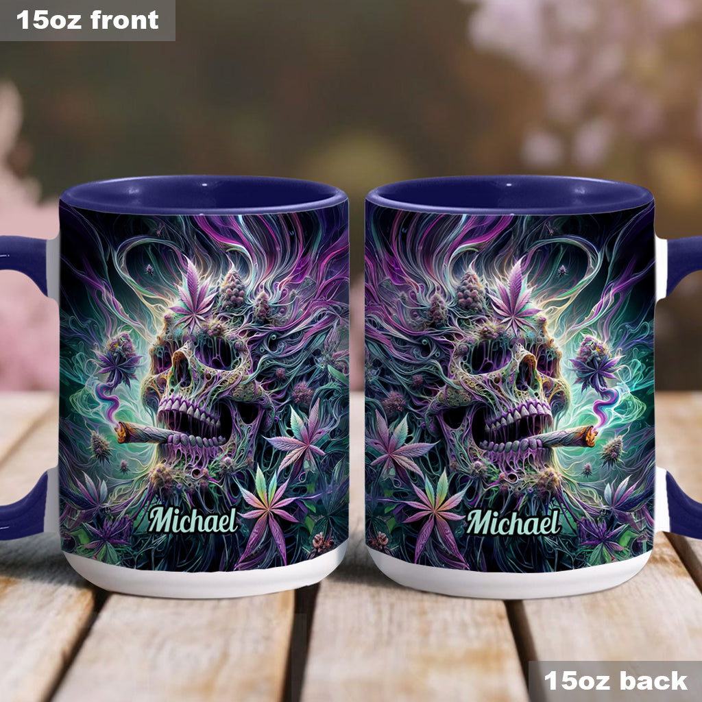 Mug personnalisé « Crâne magique » avec motif cannabis