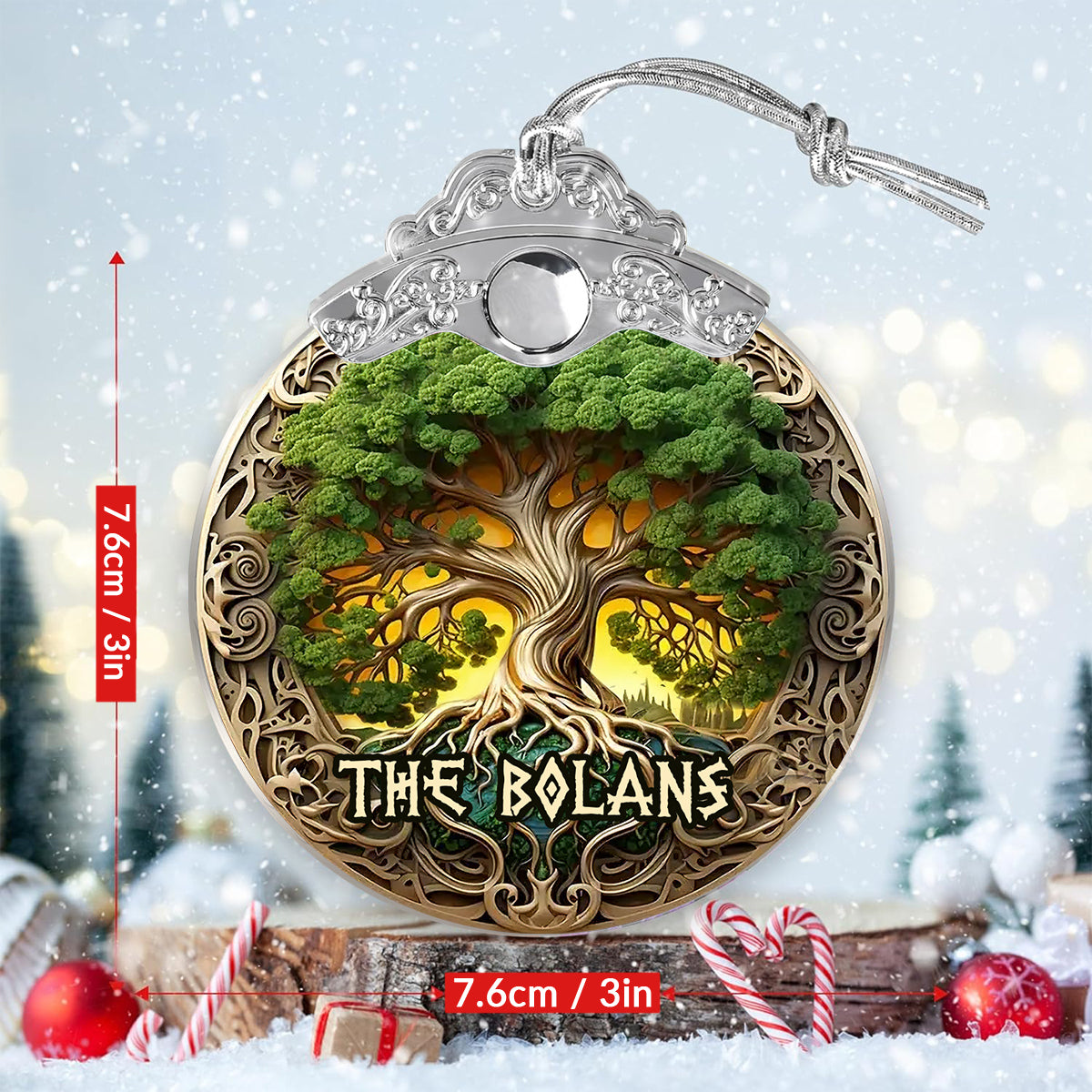 Arbre de Vie, mythologie scandinave, style rustique - Ornement irlandais vintage personnalisé