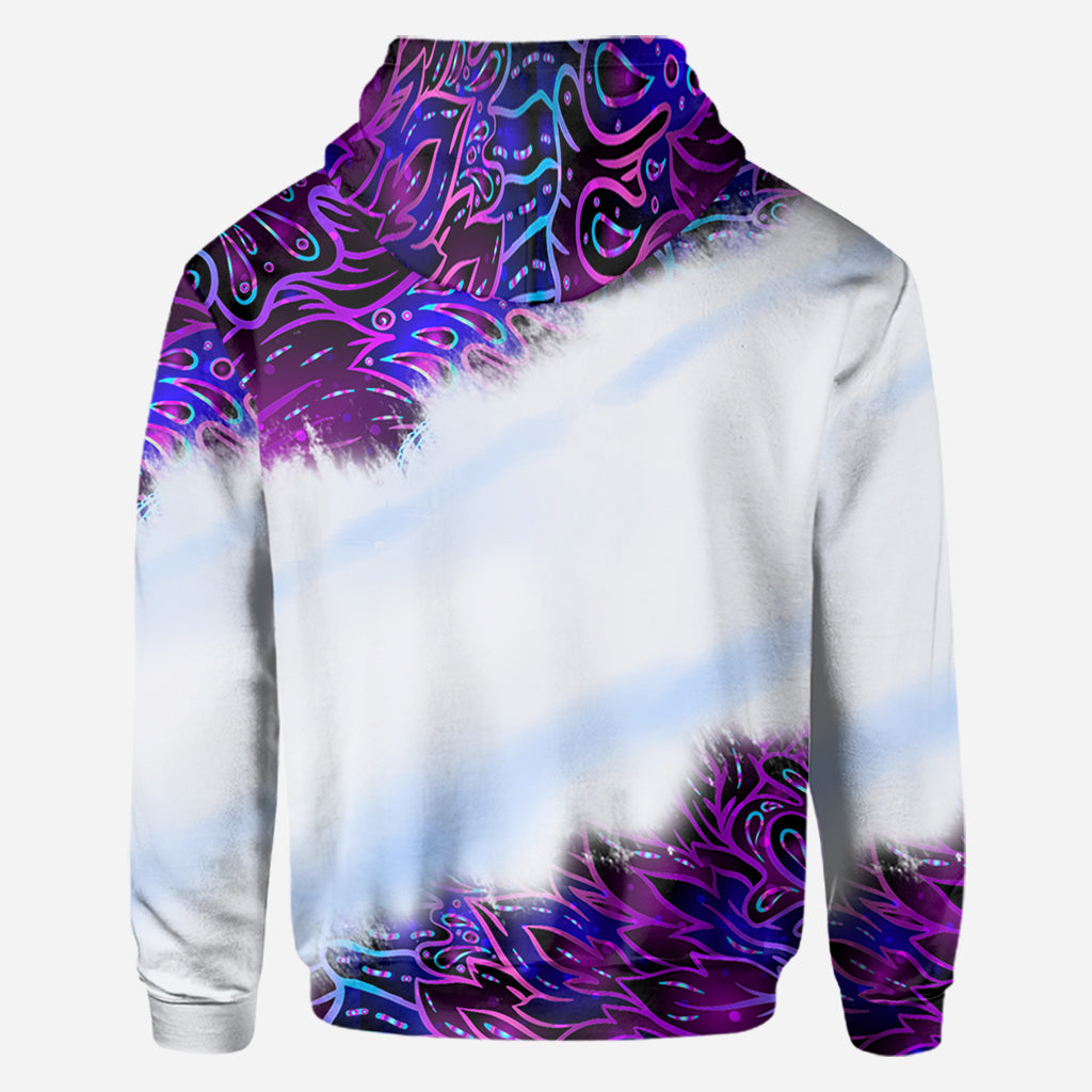 Purple Gradient Psychedelic Leaf - Personalized Weed All Over Shirt