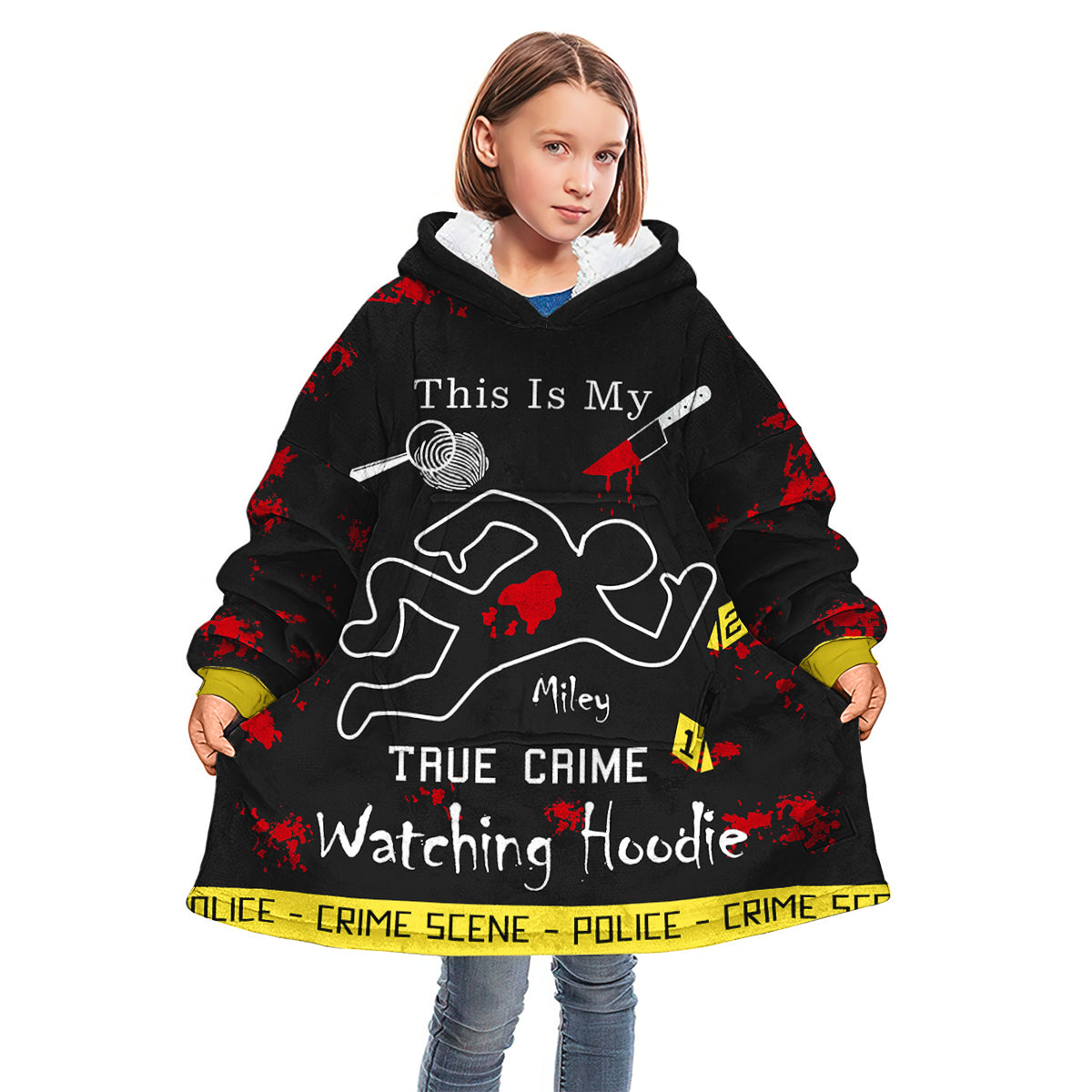 Voici mon sweat à capuche True Crime Watcher - Sweat à capuche couverture personnalisé